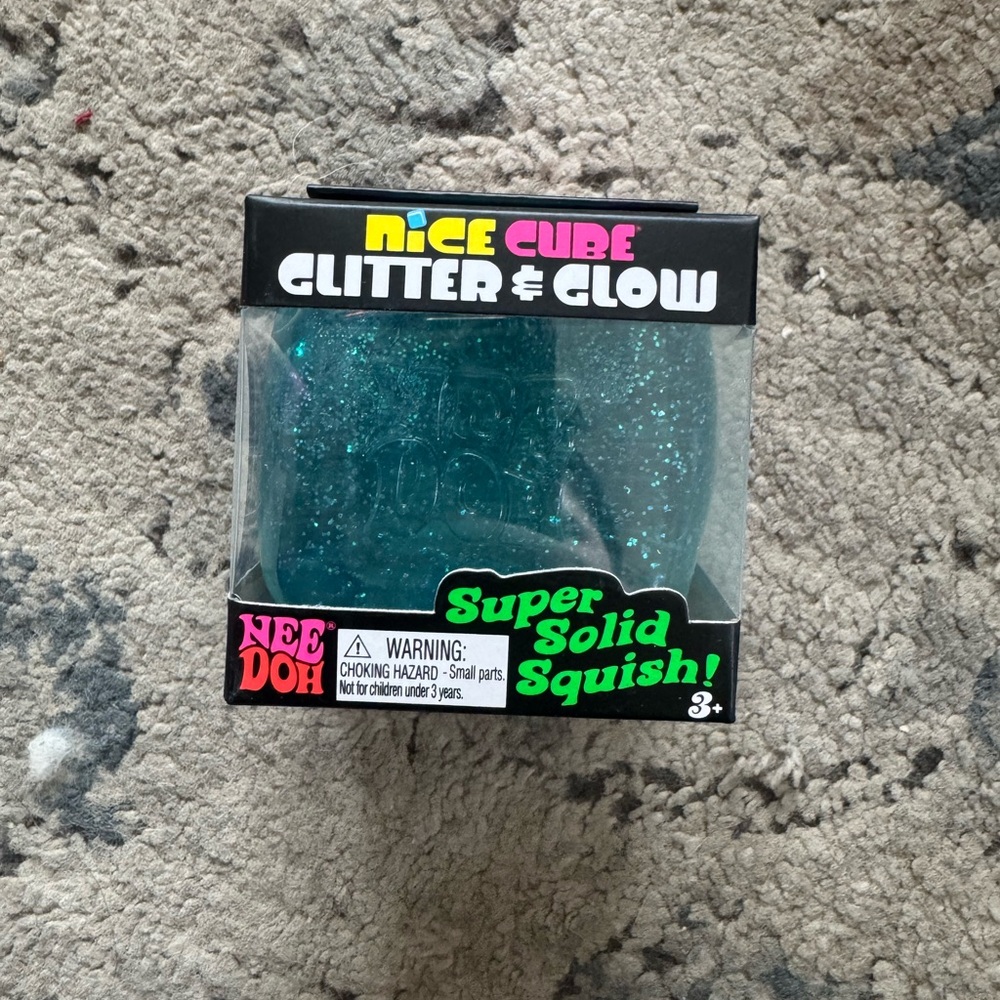 NeeDoh Nice Cube Glitter & Glow - Blue